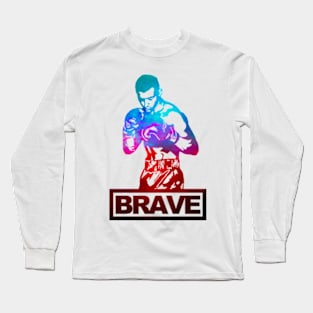 Brave Boxer Splash Colors Long Sleeve T-Shirt